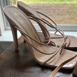 PrettyLittleThing Beige Strappy Heels